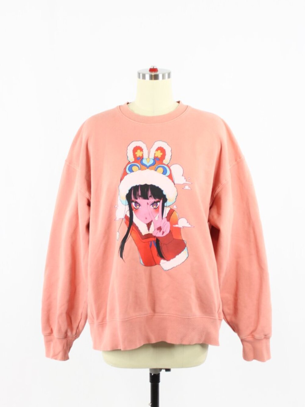 Aritzia TNA Lunar New Year Rabbit Cozy Fleece Boyfriend Sweatshirt, Size M